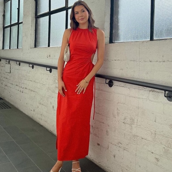 SIR the label Dresses & Skirts - SIR The Label Anja Cut Out Dress Orange Maxi